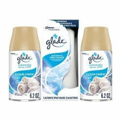 Outlet ๐ Glade Automatic Spray Air Freshener Combo Set, Clean Linen, 6.2 Oz., 3/Pack (313806) ๐