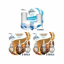 Hot Sale 😉 Air Freshener Glade PlugIns Scented Oil & Holders, Cashmere Woods, 0.67 Oz., 8/Pack (328607) 🔔